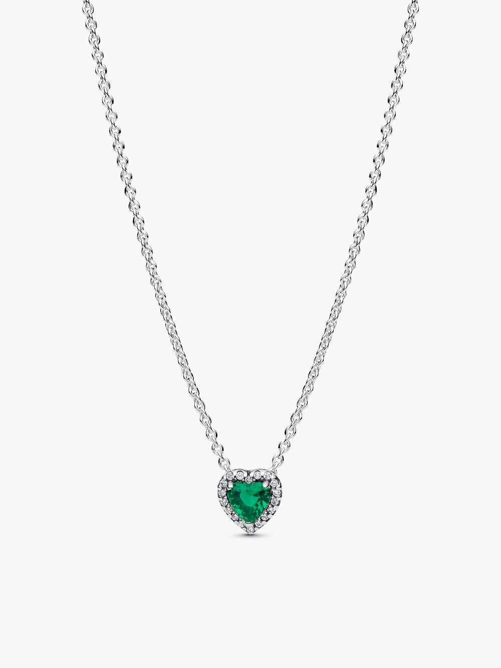 Sparkling Heart Halo Pendant Collier Necklace
