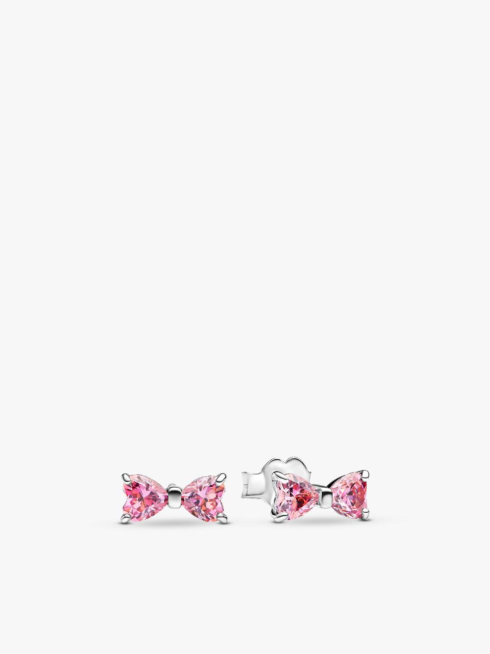 Elevated Pink Heart Stud Earrings