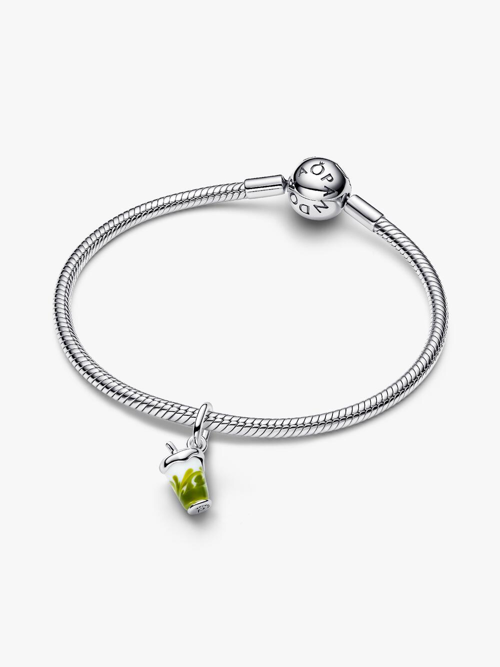 Iced Matcha Latte Murano Glass Dangle Charm