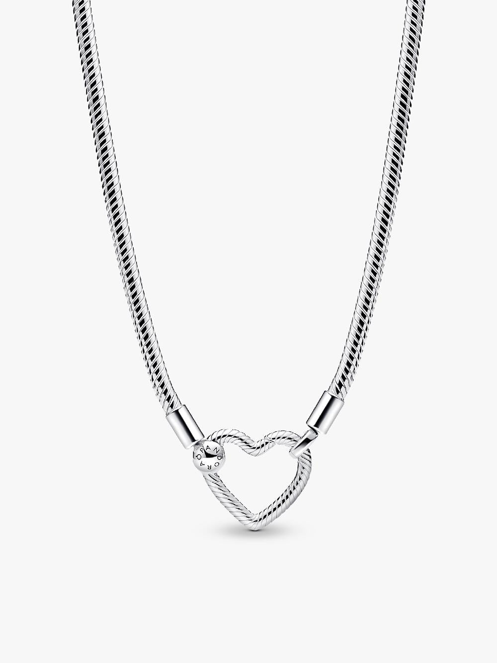 Pandora Moments Heart Clasp Snake Chain Necklace