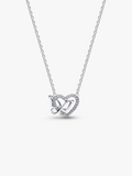 Entwined Heart & Butterfly Pendant Necklace