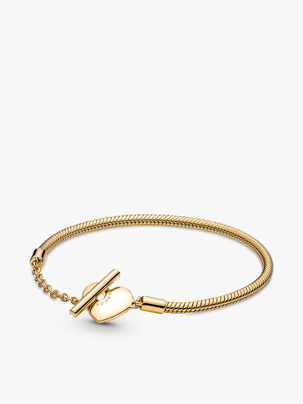 Pandora Moments Heart Closure Snake Chain Bracelet