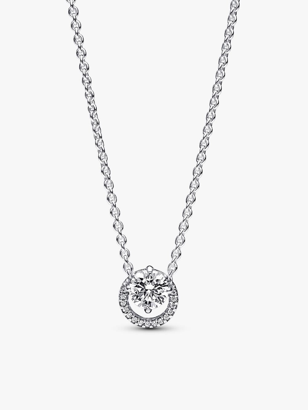 Sparkling Heart Halo Pendant Necklace