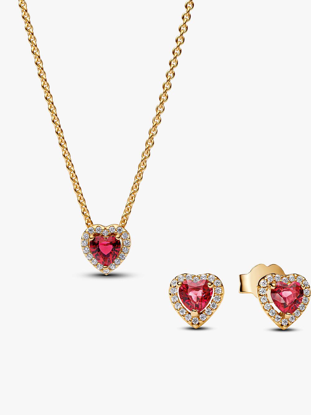 Sparkling Elevated Heart Stud Earrings